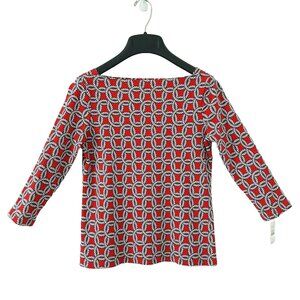 NWT Talbots 100% Pima Cotton Nautical Ropes Tee, Red & Black, PP/0P/00P/XSP/XXSP